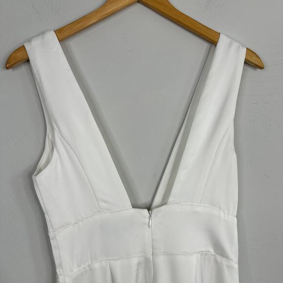 Lulus Ultimate Allure Ivory Satin Wide-Leg Jumpsuit - Picture 7 of 9